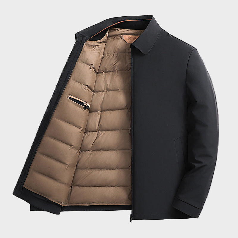 Tailored Mid-Length Jacket with Refined Insulation