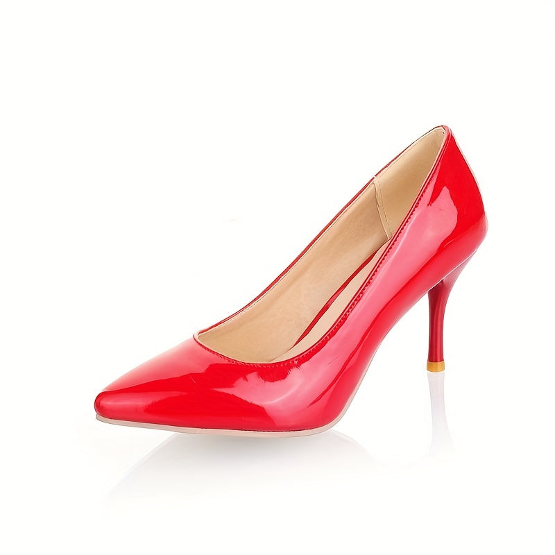 Polished Pointed-Toe Pumps with Sculpted Heel