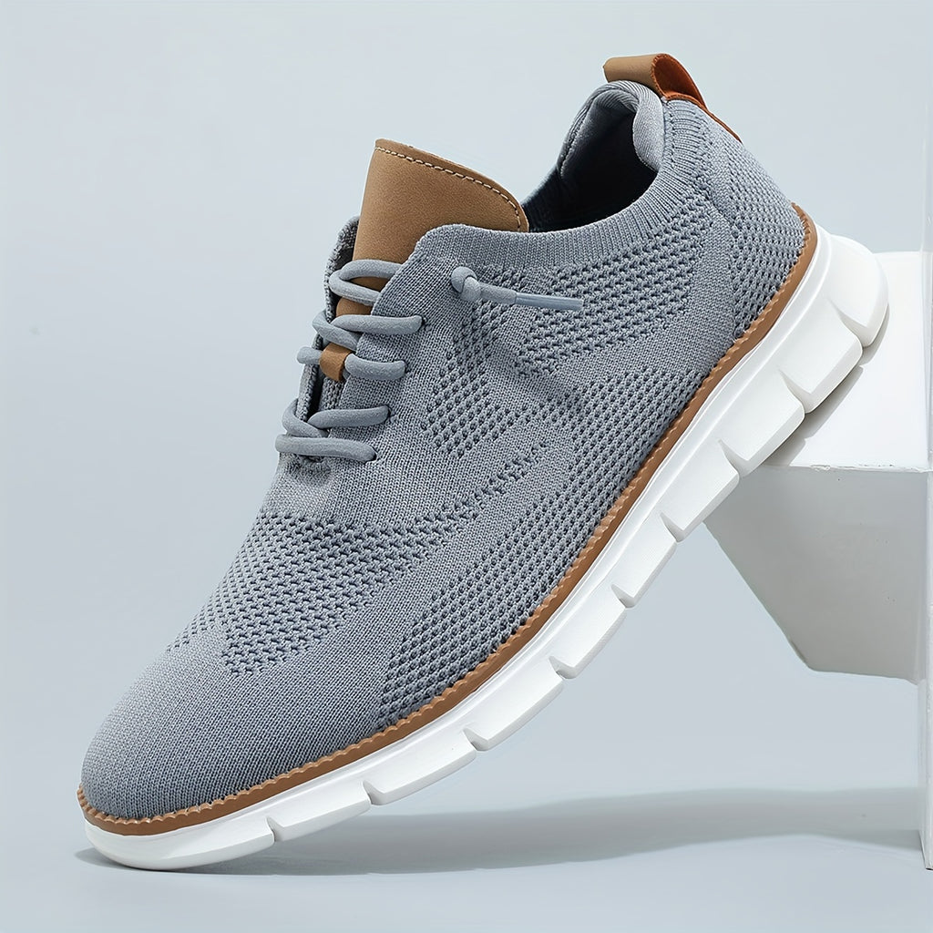 Knitted Lightweight Lace-Up Sneakers
