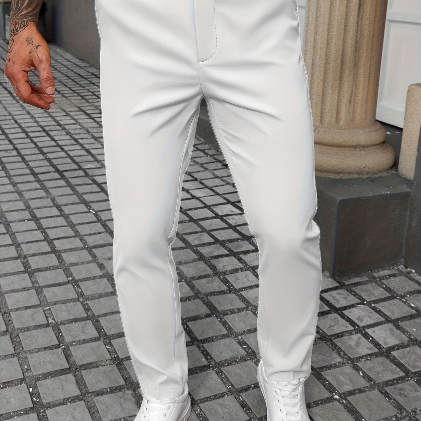 Tailored Stretch Cotton Trousers