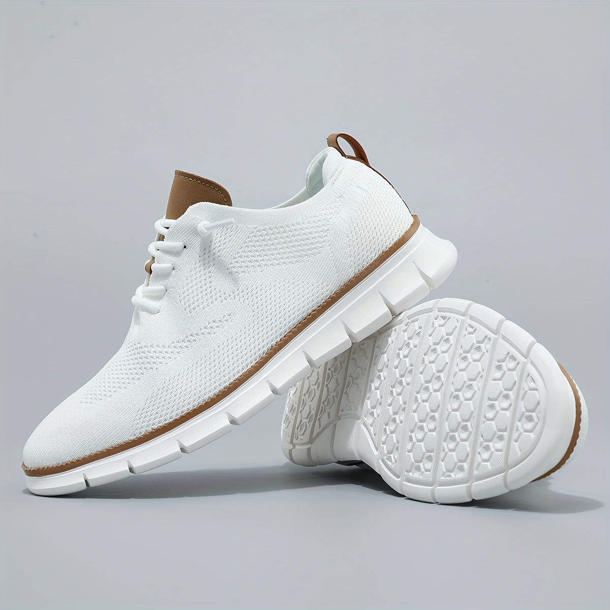 Knitted Lightweight Lace-Up Sneakers