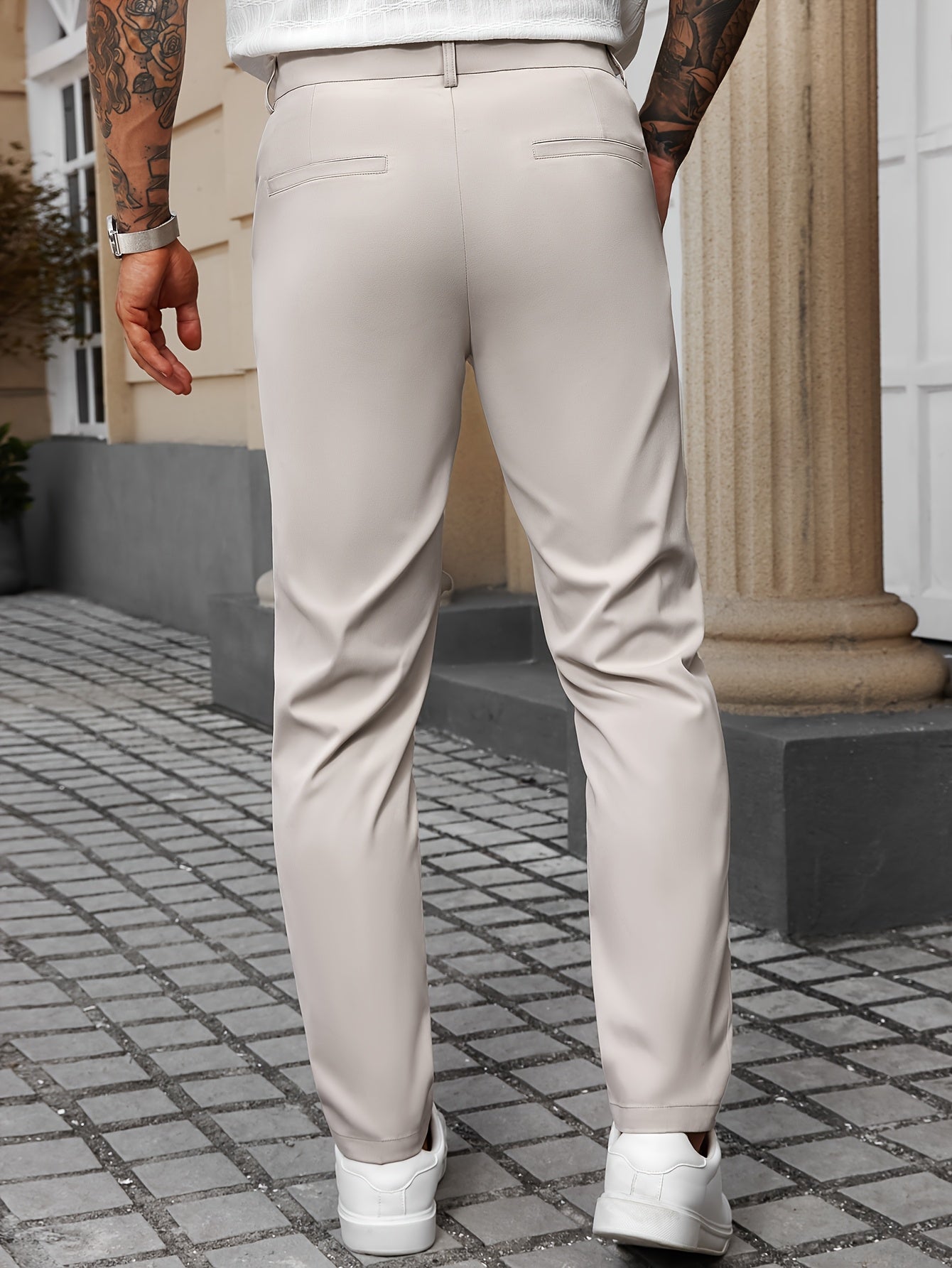 Tailored Stretch Cotton Trousers