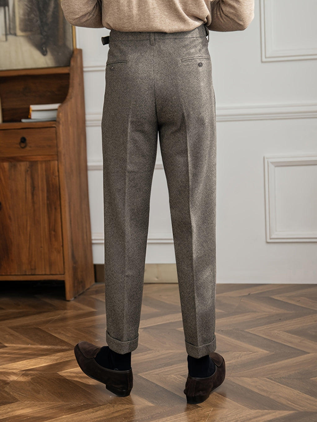 Tailored Wool Pleated Trousers