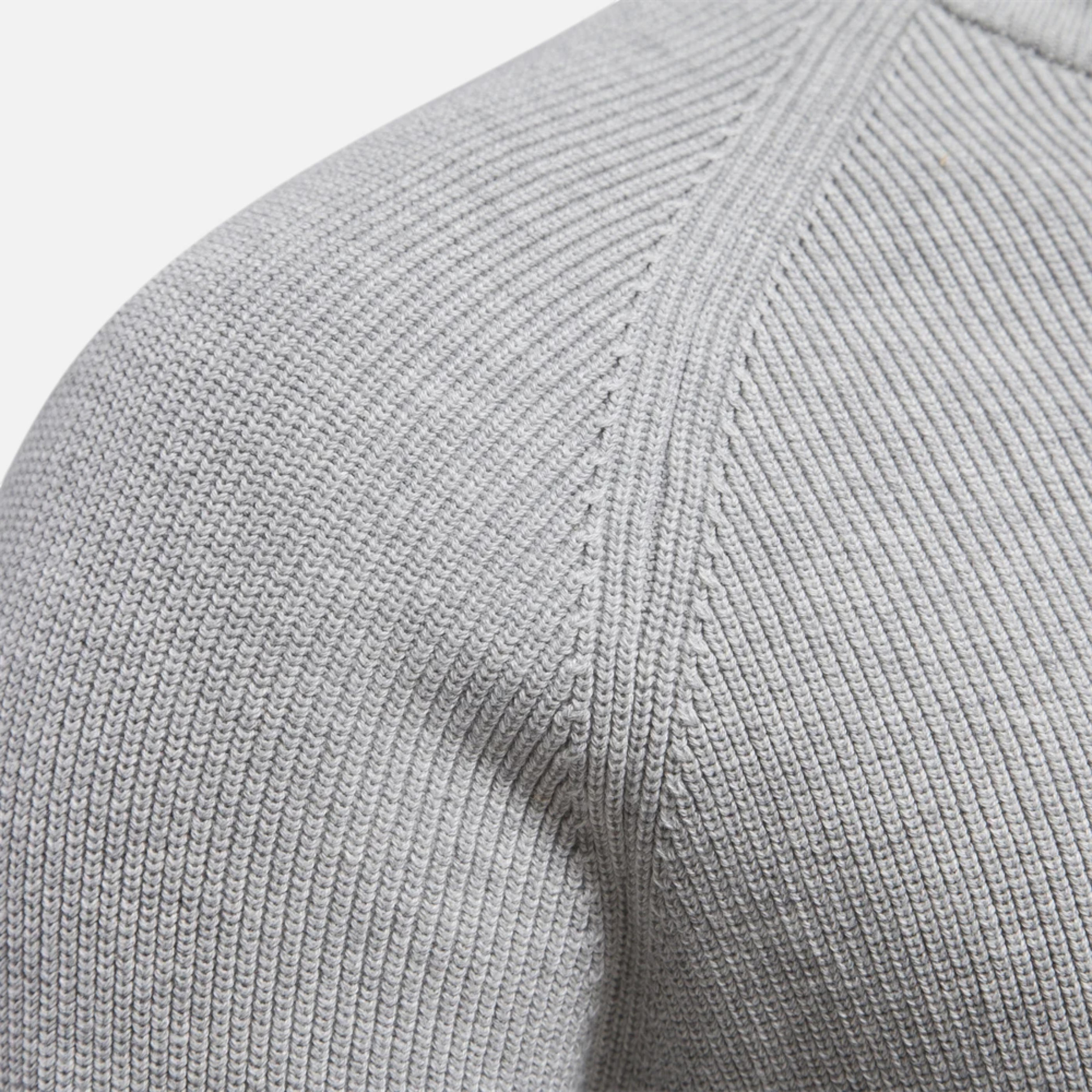 Ribbed Half-Zip Sweater with Signature Detail