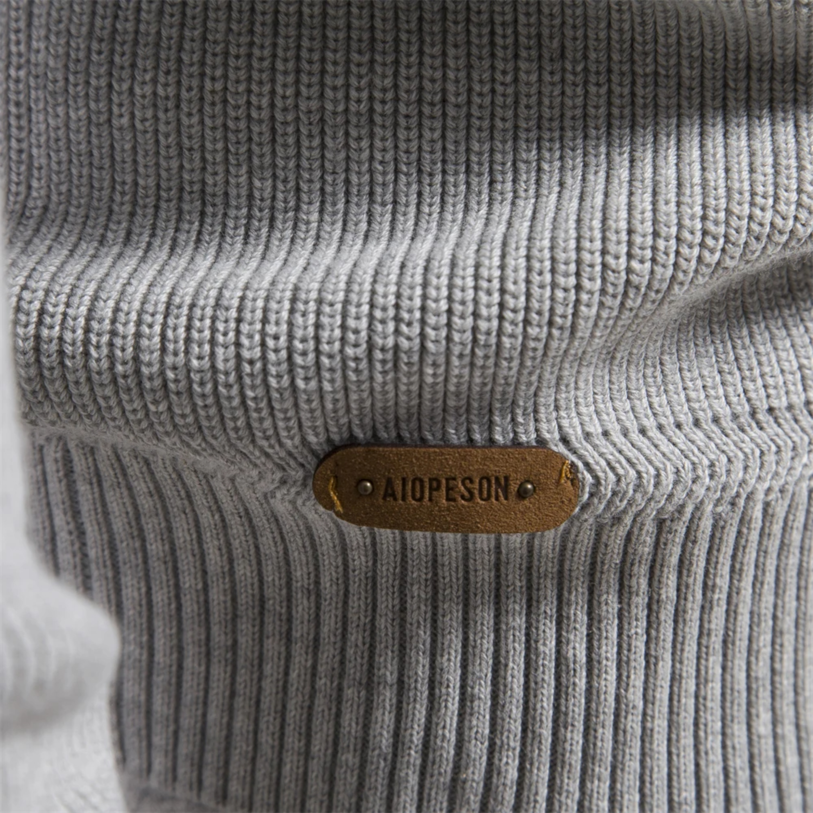 Ribbed Half-Zip Sweater with Signature Detail