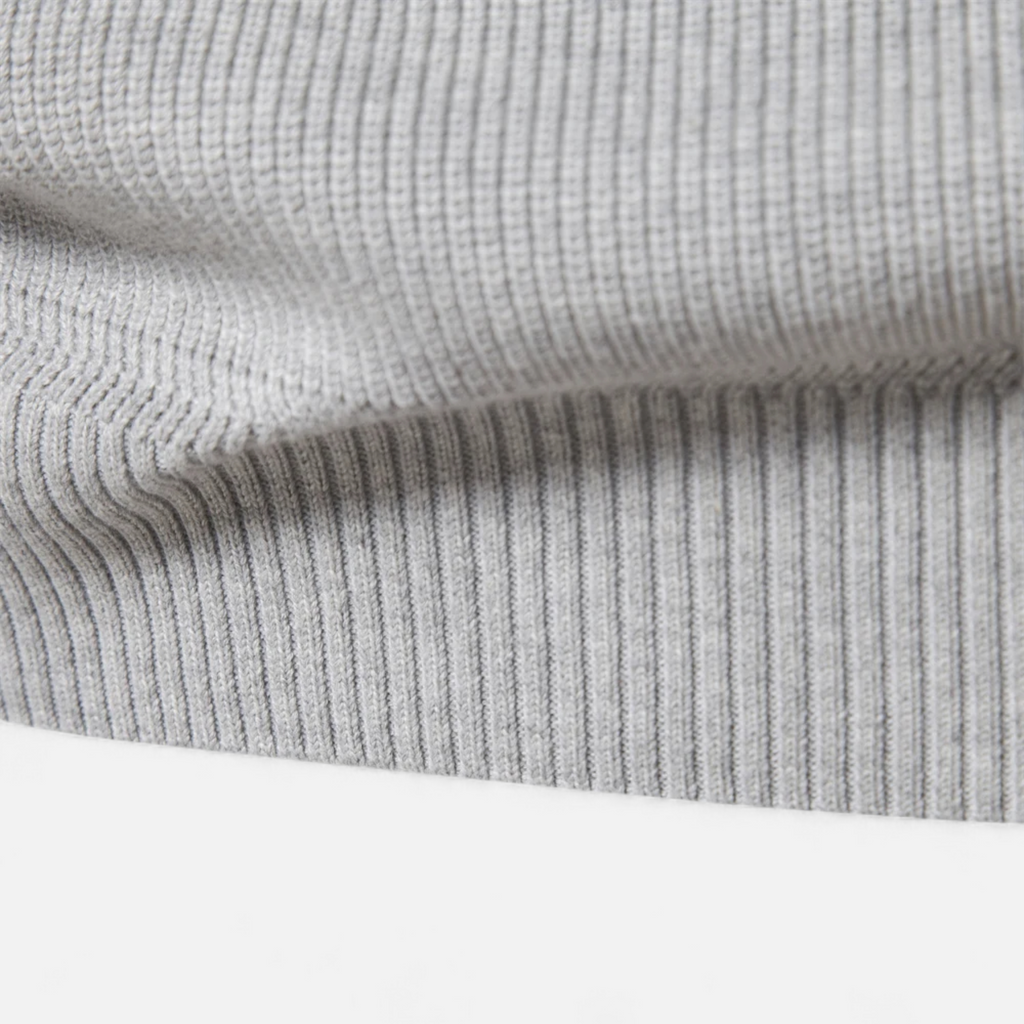 Ribbed Half-Zip Sweater with Signature Detail