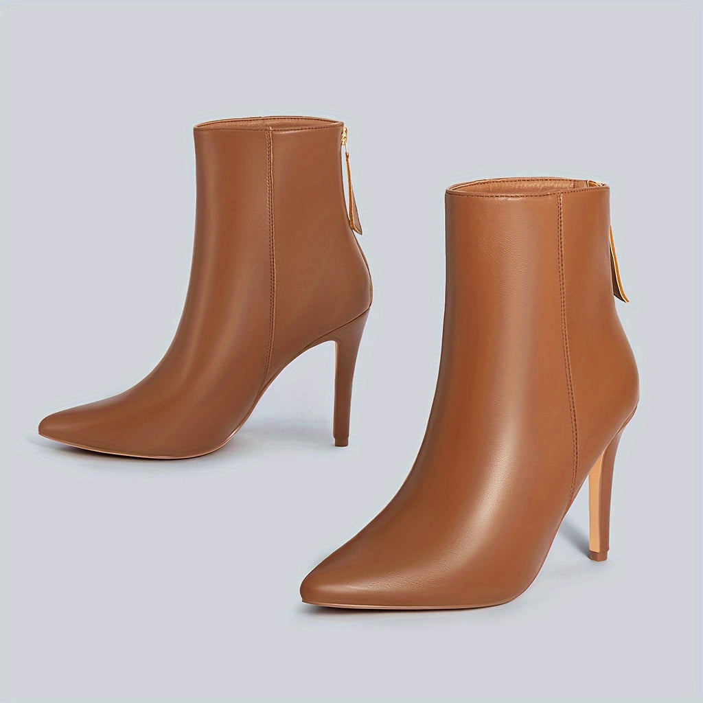 Sculpted Heeled Ankle Boots with Sleek Pointed Toe