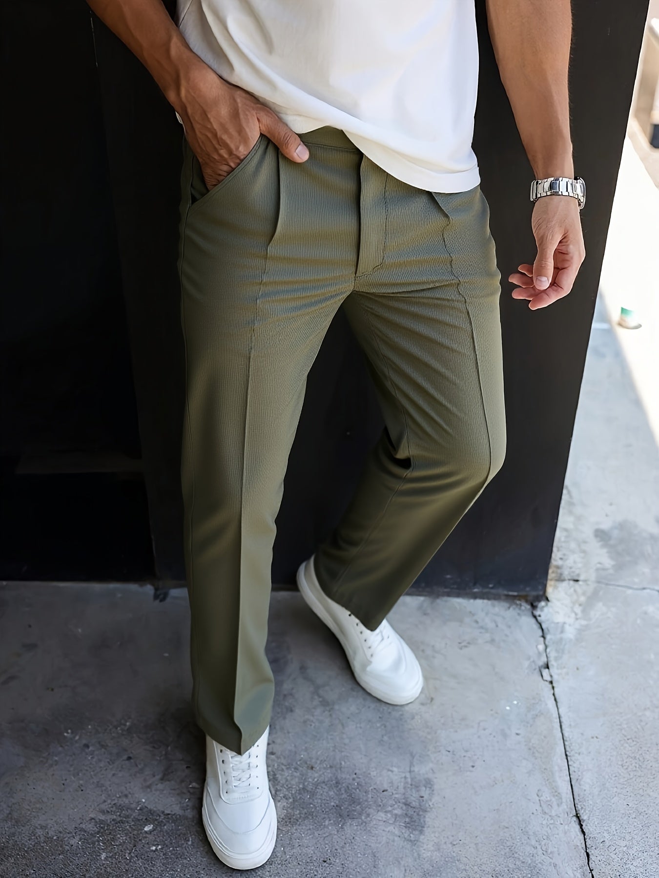 Tailored Cotton Twill Trousers