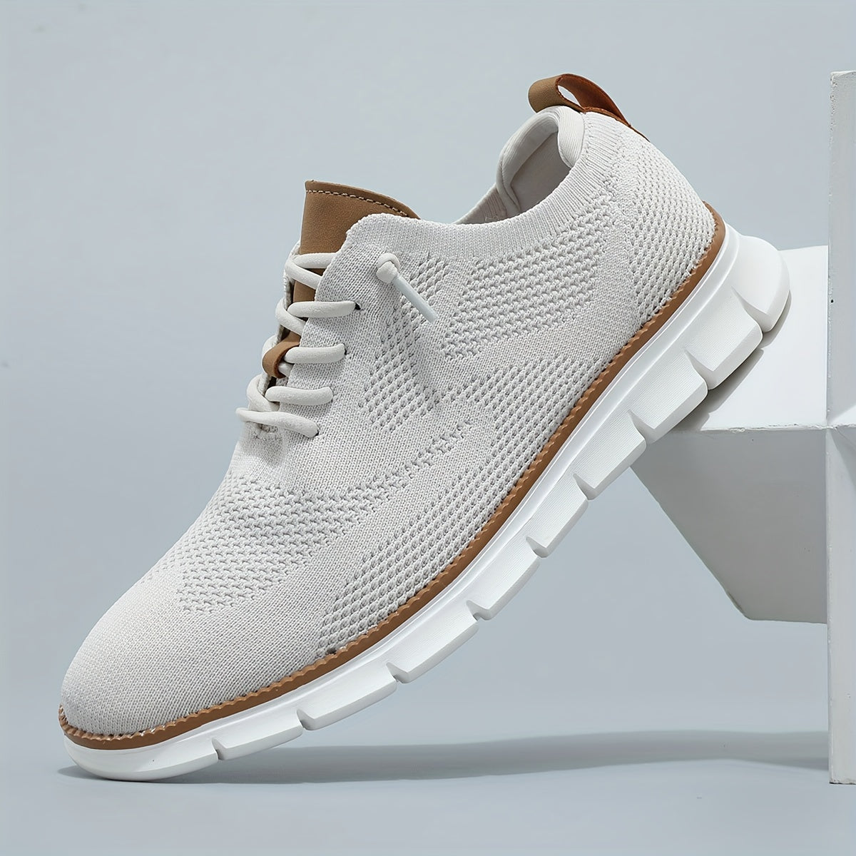 Knitted Lightweight Lace-Up Sneakers