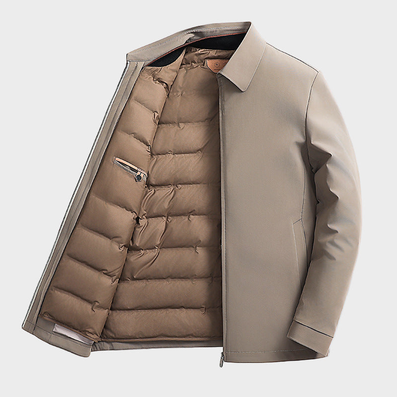 Tailored Mid-Length Jacket with Refined Insulation