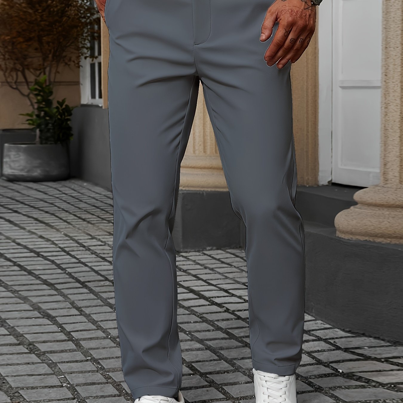 Tailored Stretch Cotton Trousers