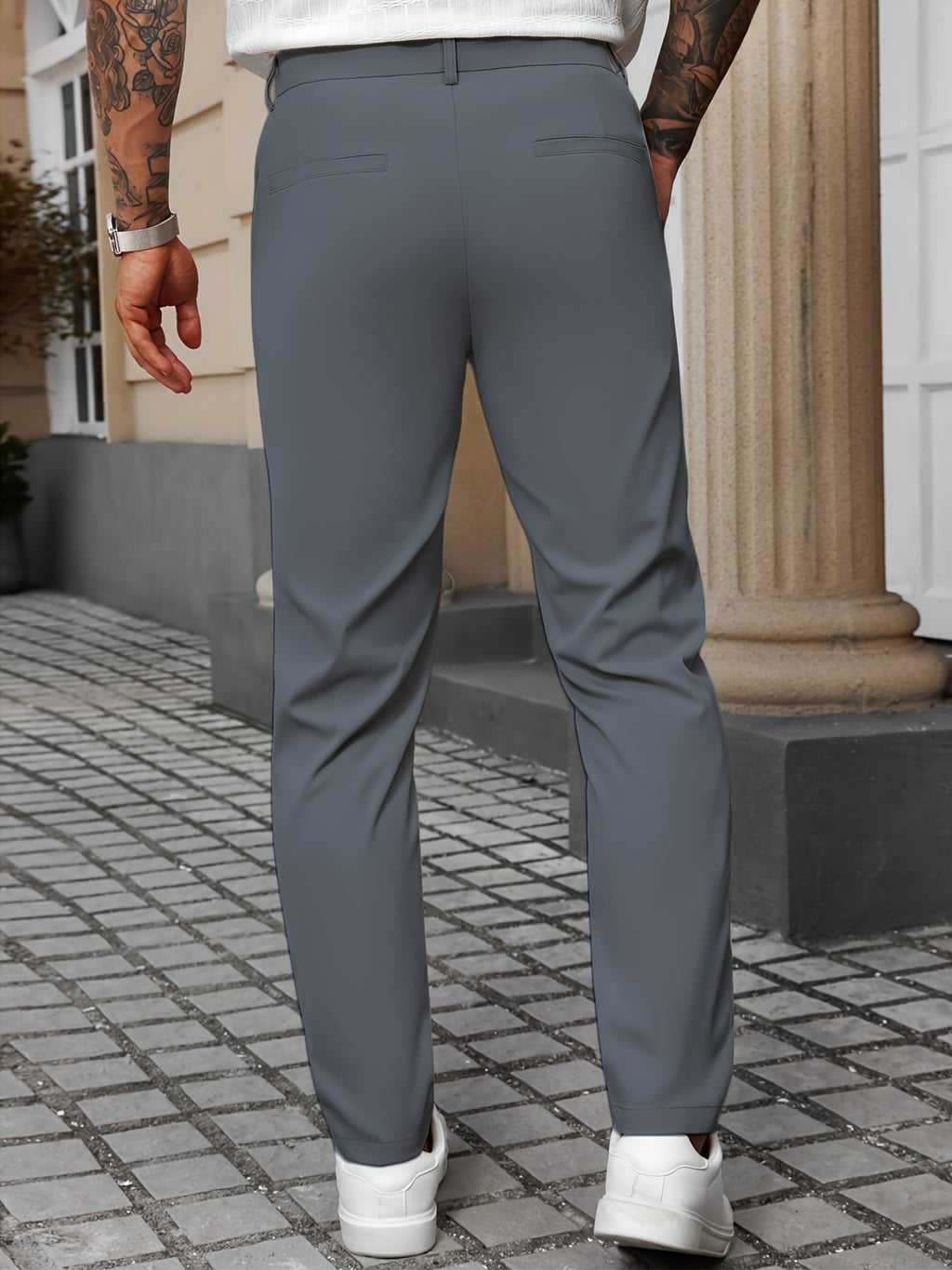 Tailored Stretch Cotton Trousers
