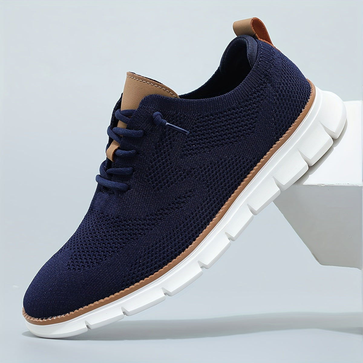 Knitted Lightweight Lace-Up Sneakers
