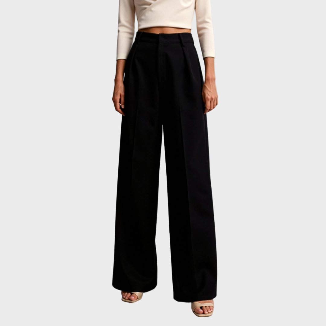 Tailored Wide-Leg Trousers with Refined Draping