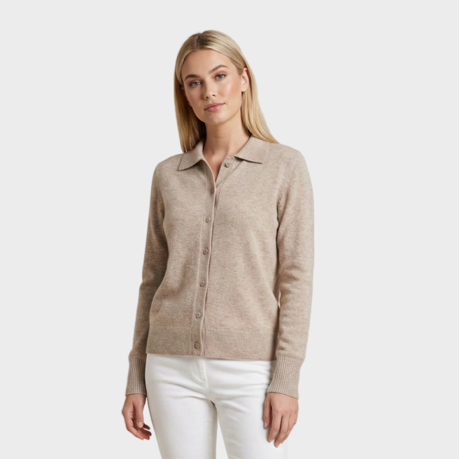 Refined Collared Knit Cardigan