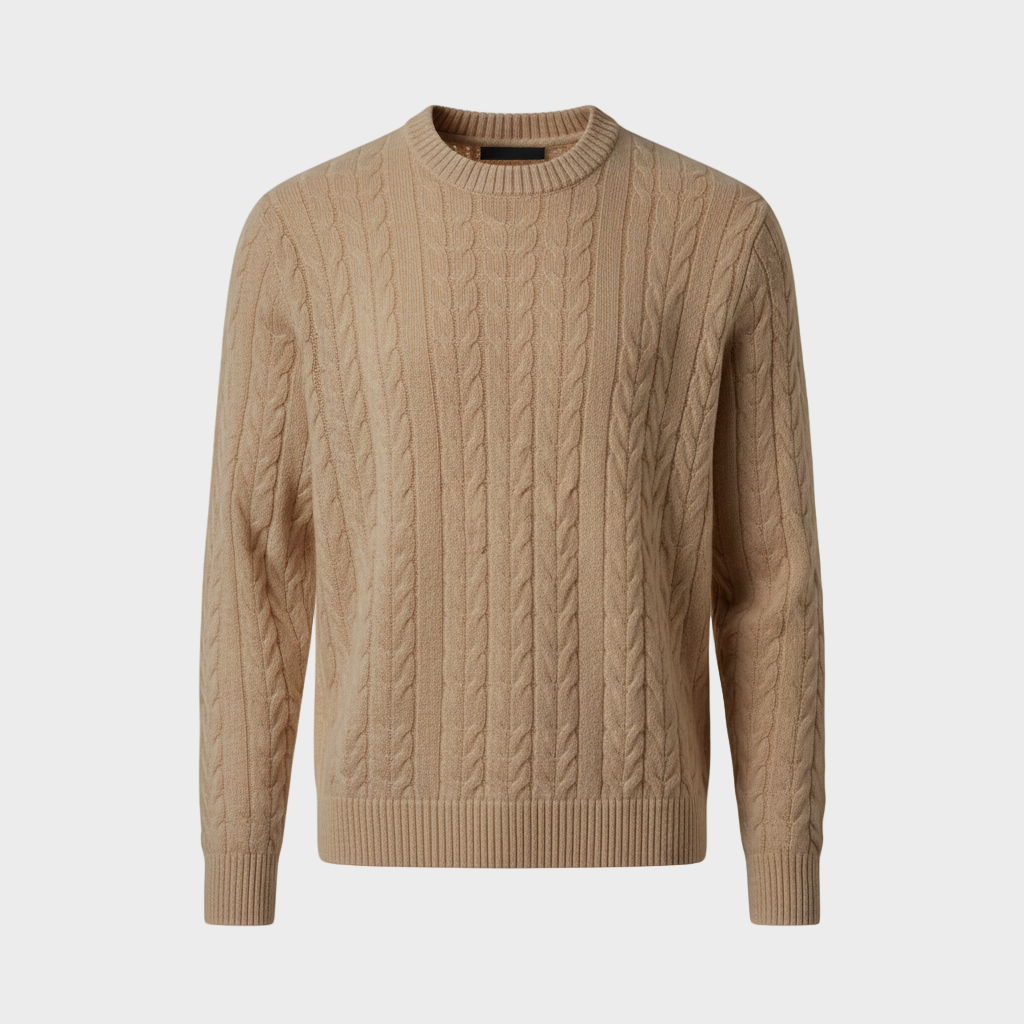 Cable-Knit Crewneck Sweater