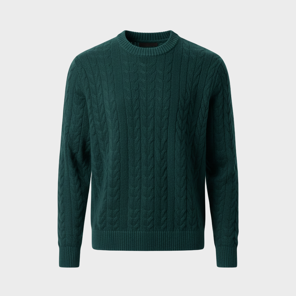 Cable-Knit Crewneck Sweater
