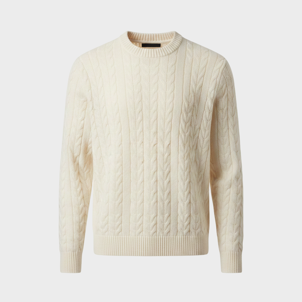 Cable-Knit Crewneck Sweater