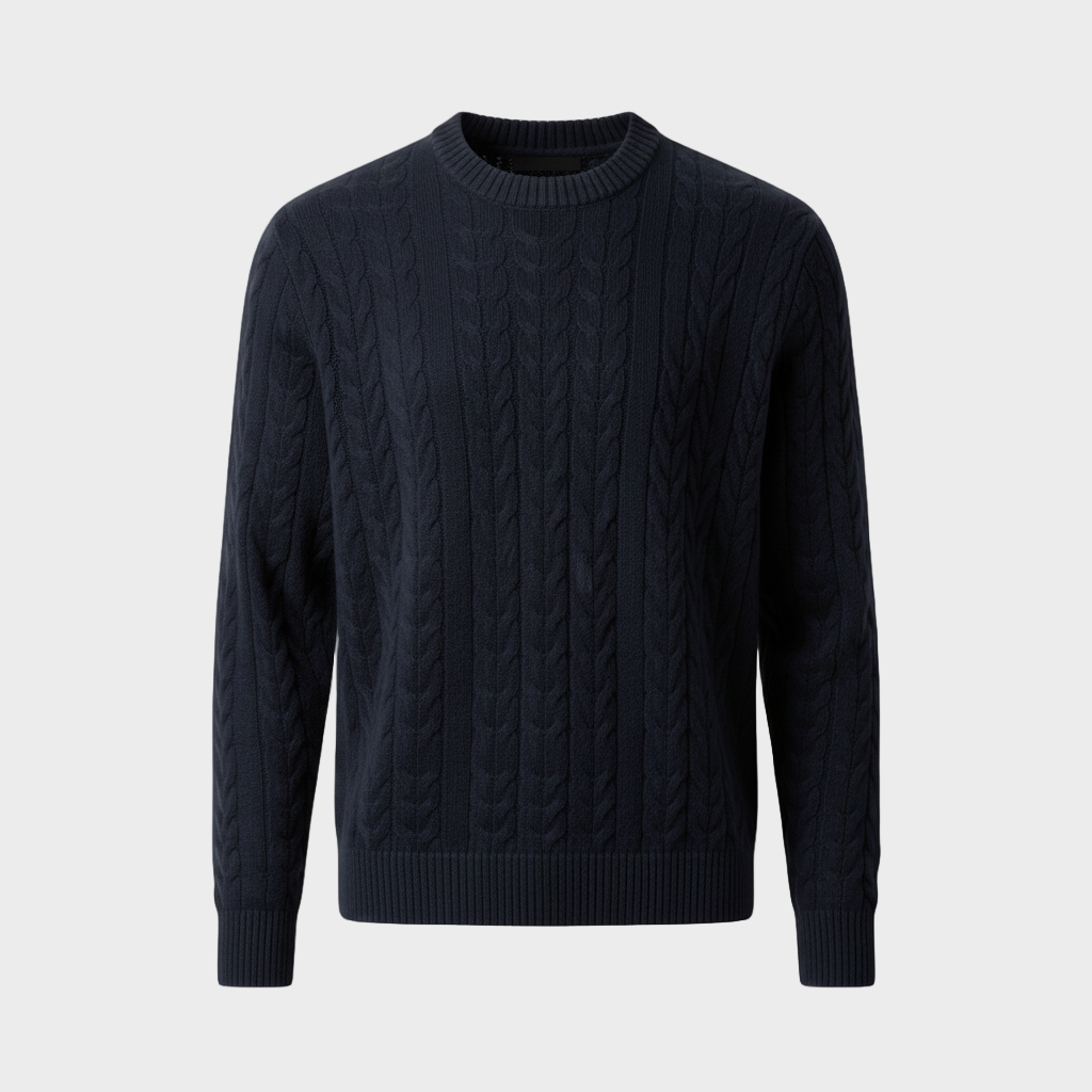 Cable-Knit Crewneck Sweater