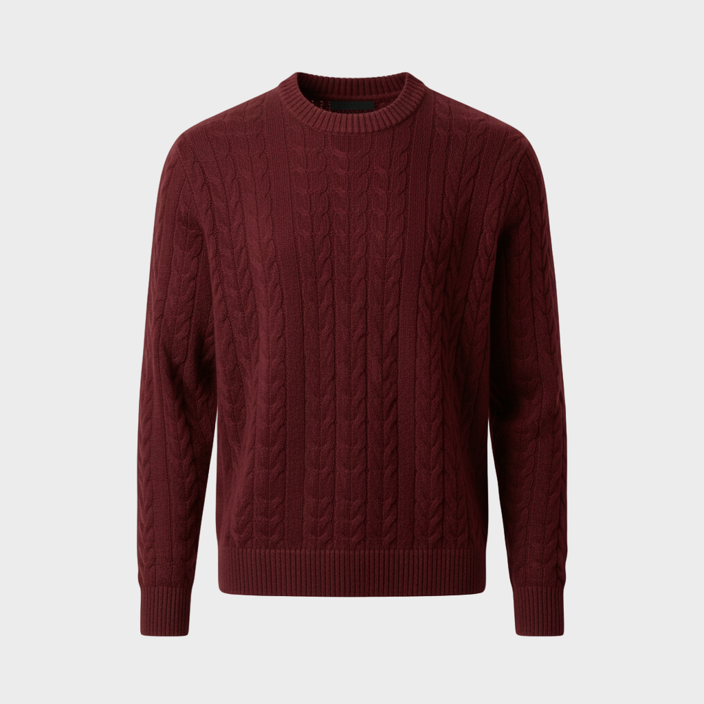Cable-Knit Crewneck Sweater