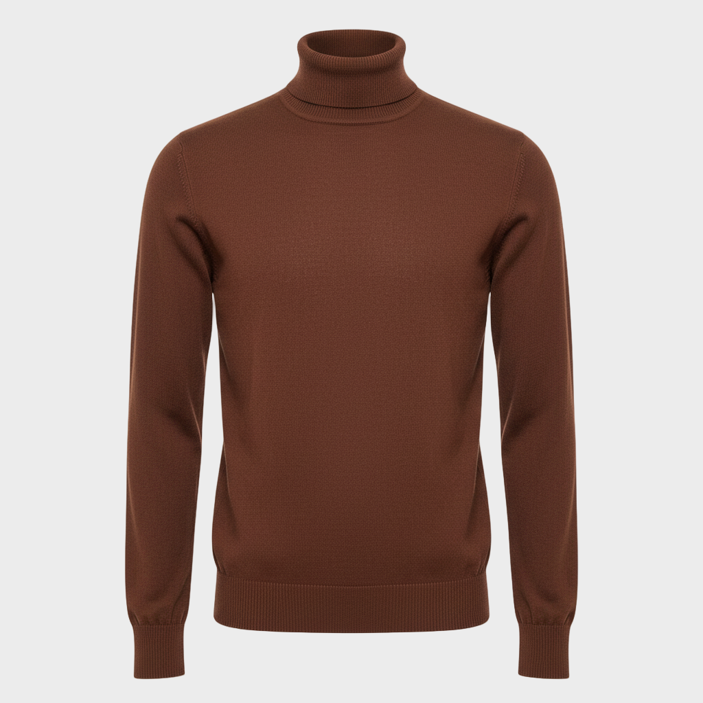 Fine-Knit Turtleneck Sweater