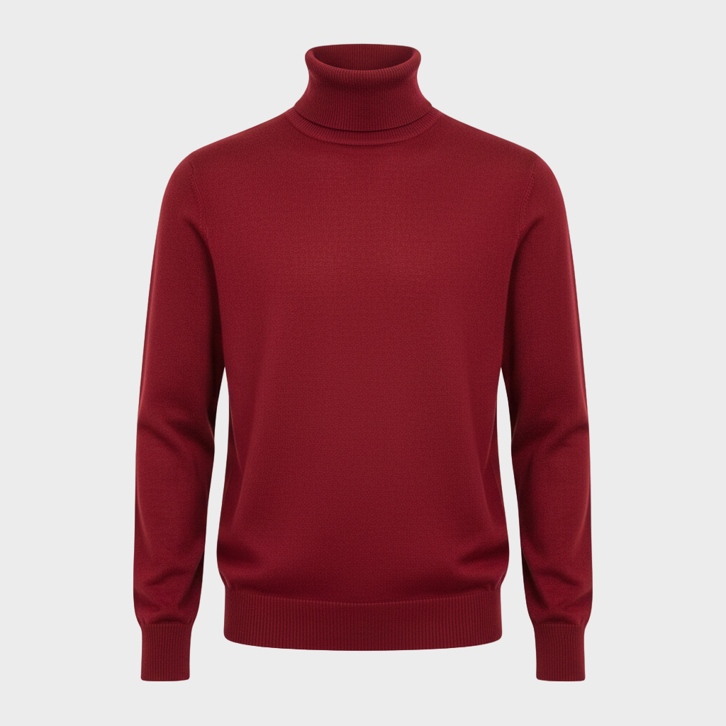 Fine-Knit Turtleneck Sweater