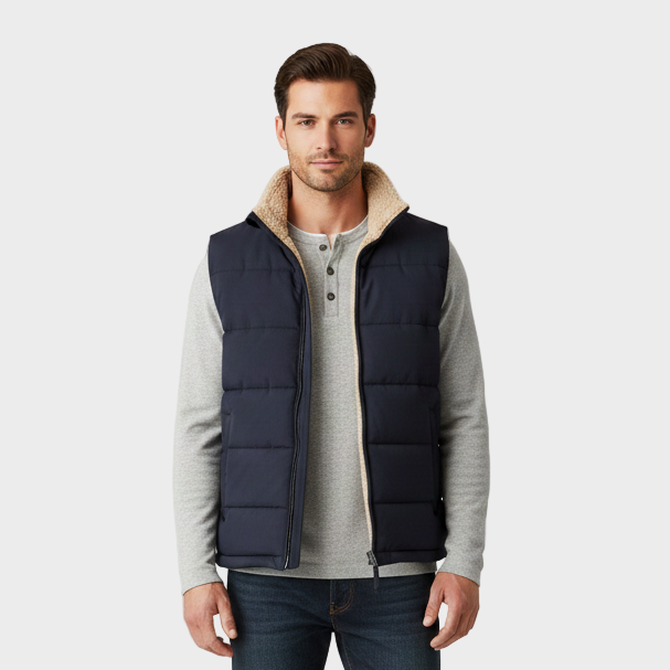 Padded Vest with Luxe Fleece Lining