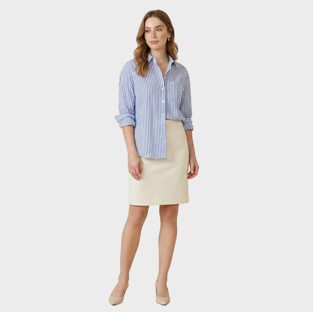 Striped Button-Down Shirt with Relaxed Tailoring