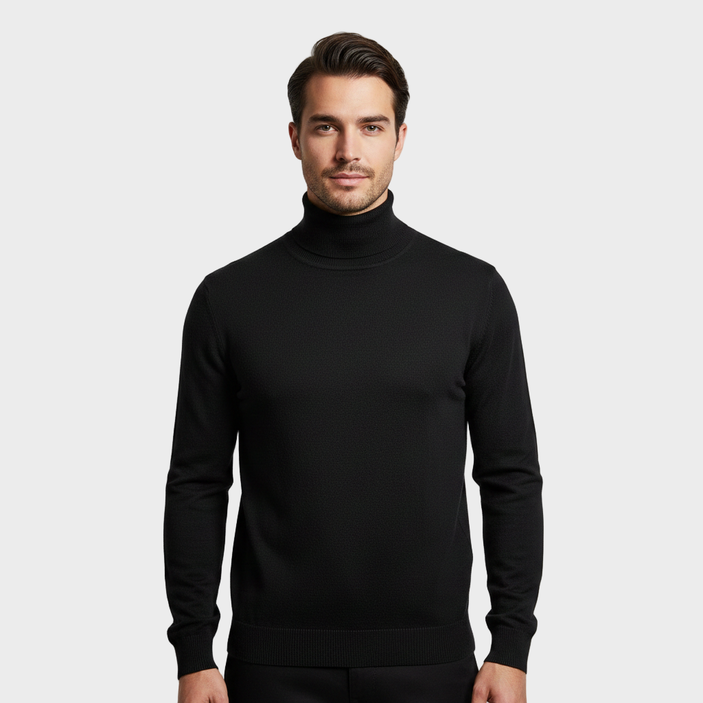 Fine-Knit Turtleneck Sweater