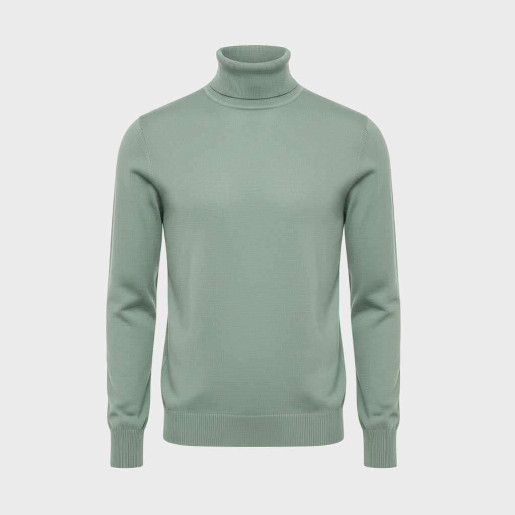 Fine-Knit Turtleneck Sweater