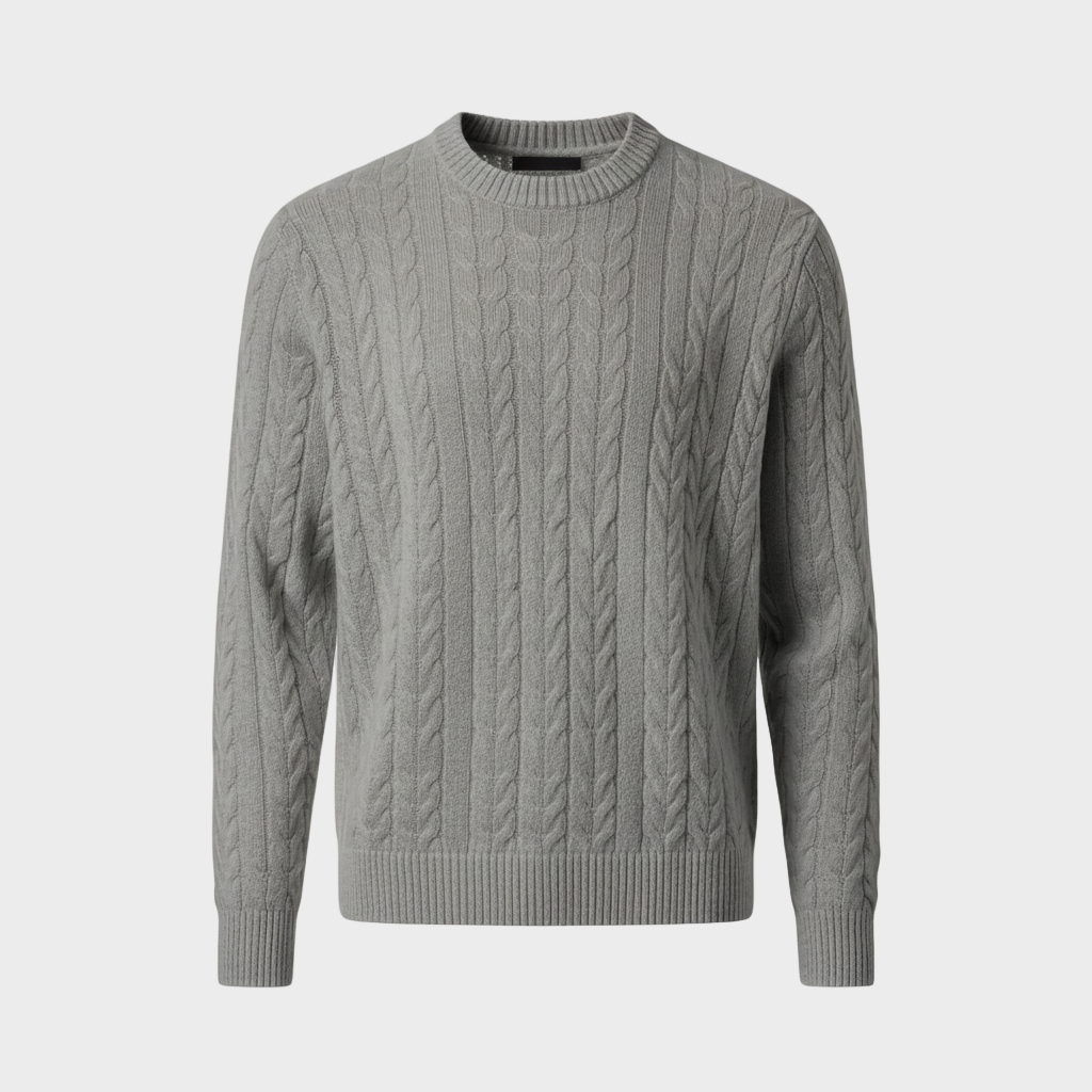 Cable-Knit Crewneck Sweater