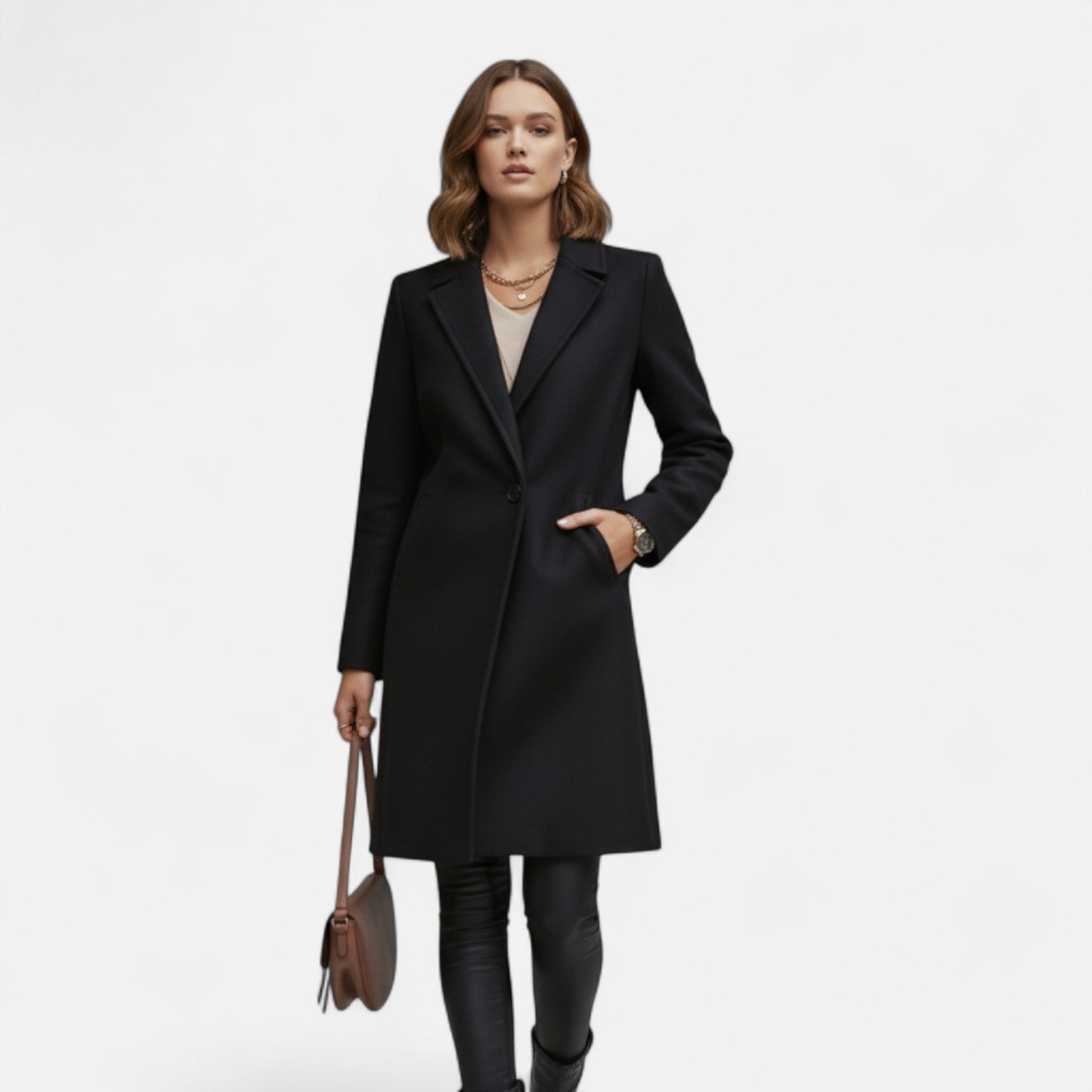 Tailored Long Wool Overcoat
