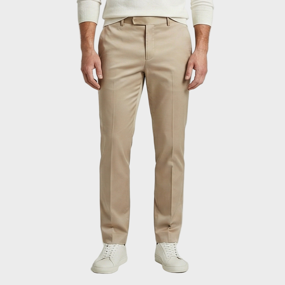 Tailored Stretch Cotton Trousers