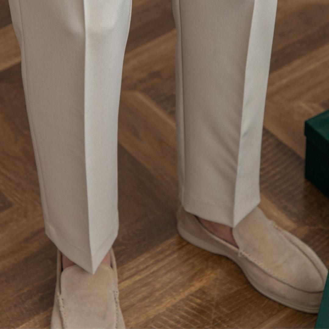 Tailored Wool Pleated Ankle Trousers