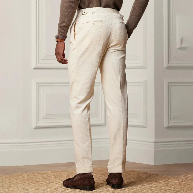 Tailored Wool Pleated Cuffed Trousers