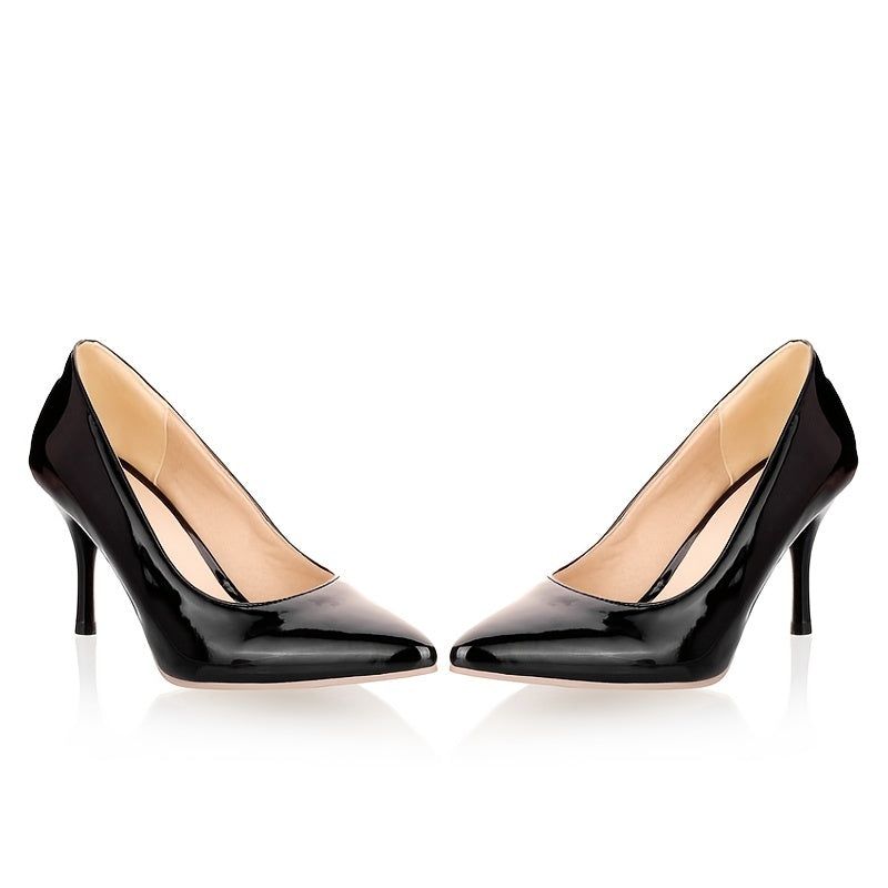 Polished Pointed-Toe Pumps with Sculpted Heel