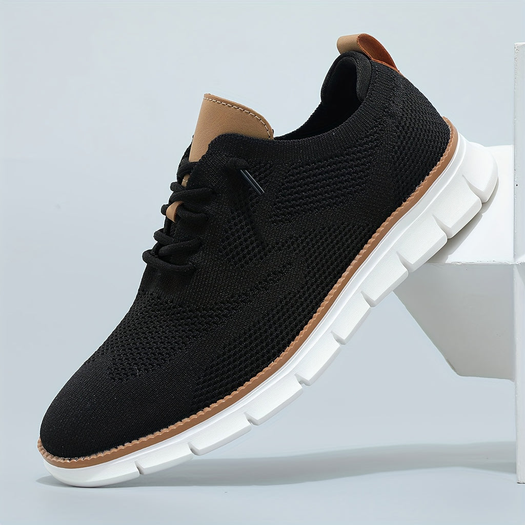 Knitted Lightweight Lace-Up Sneakers