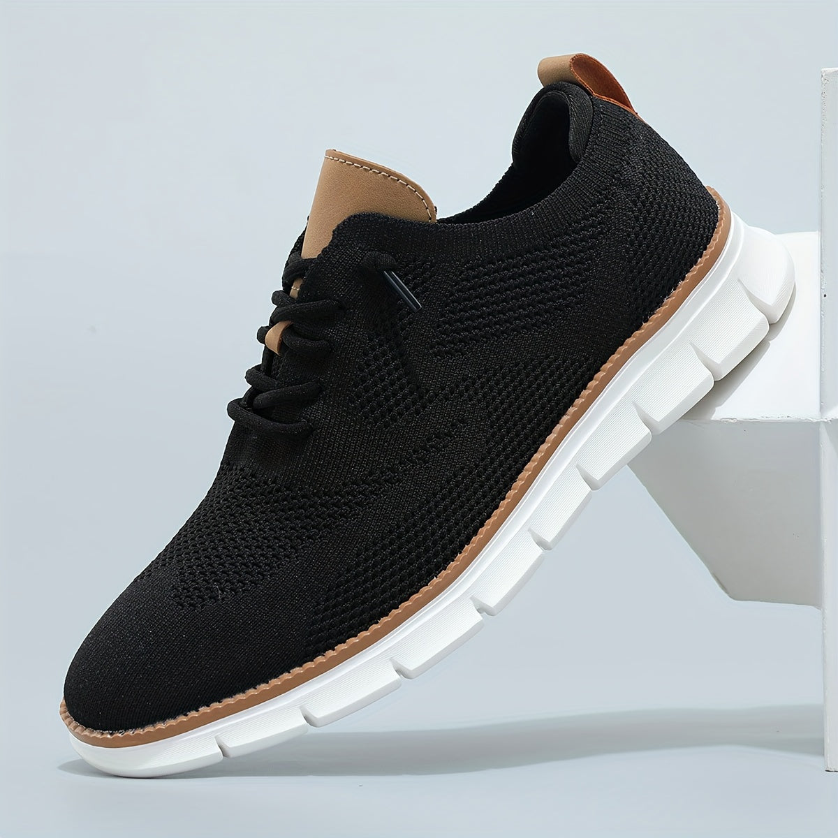 Knitted Lightweight Lace-Up Sneakers