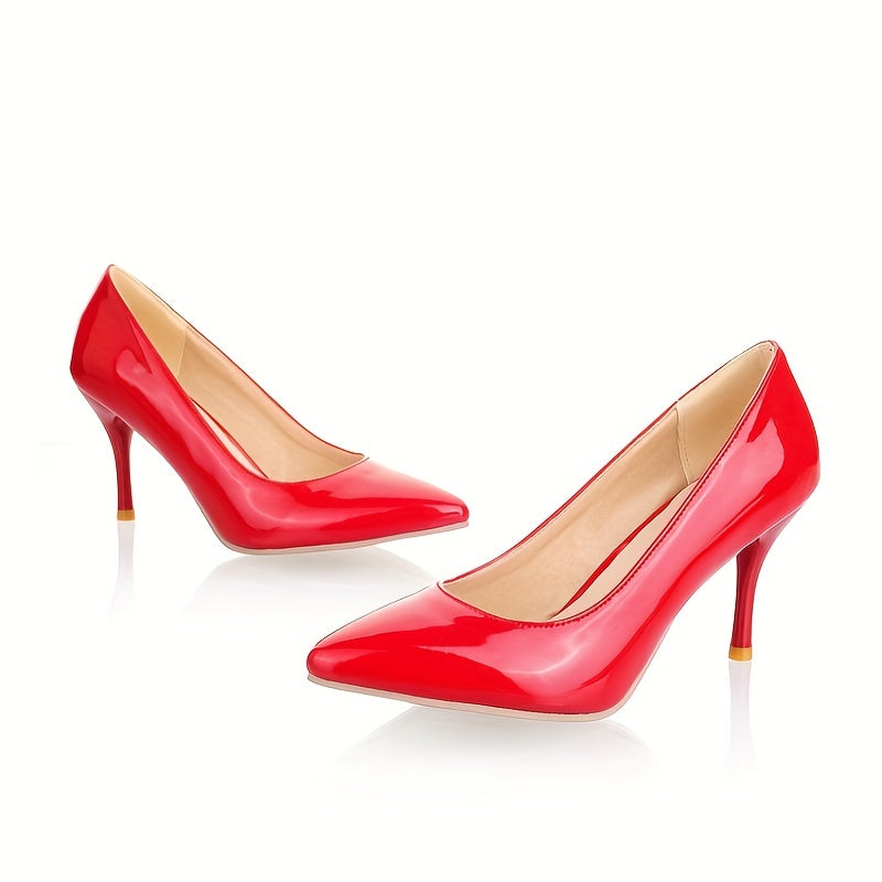 Polished Pointed-Toe Pumps with Sculpted Heel