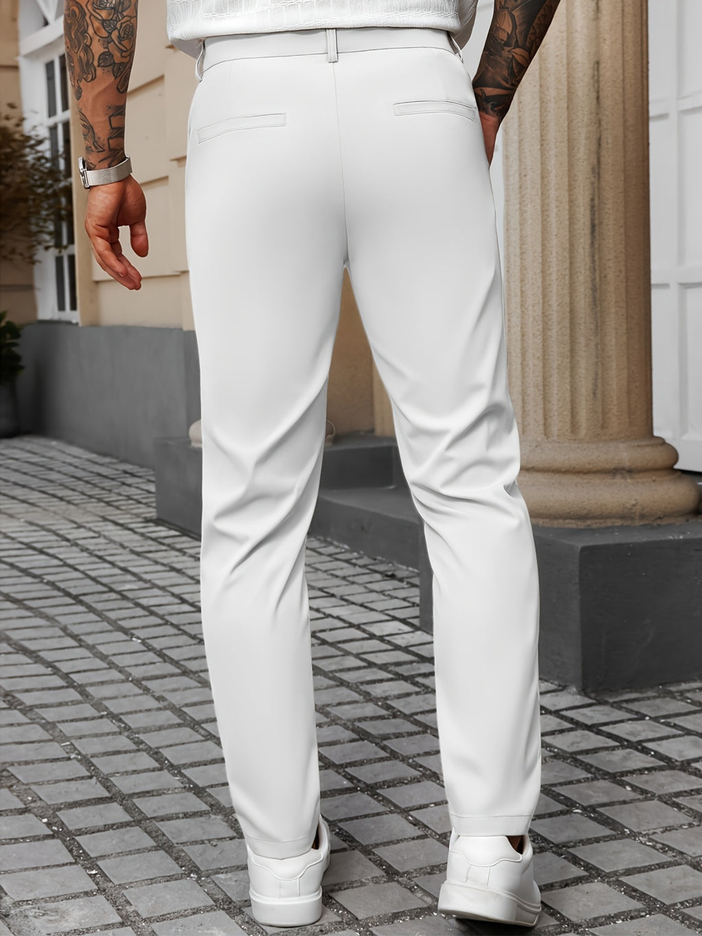 Tailored Stretch Cotton Trousers