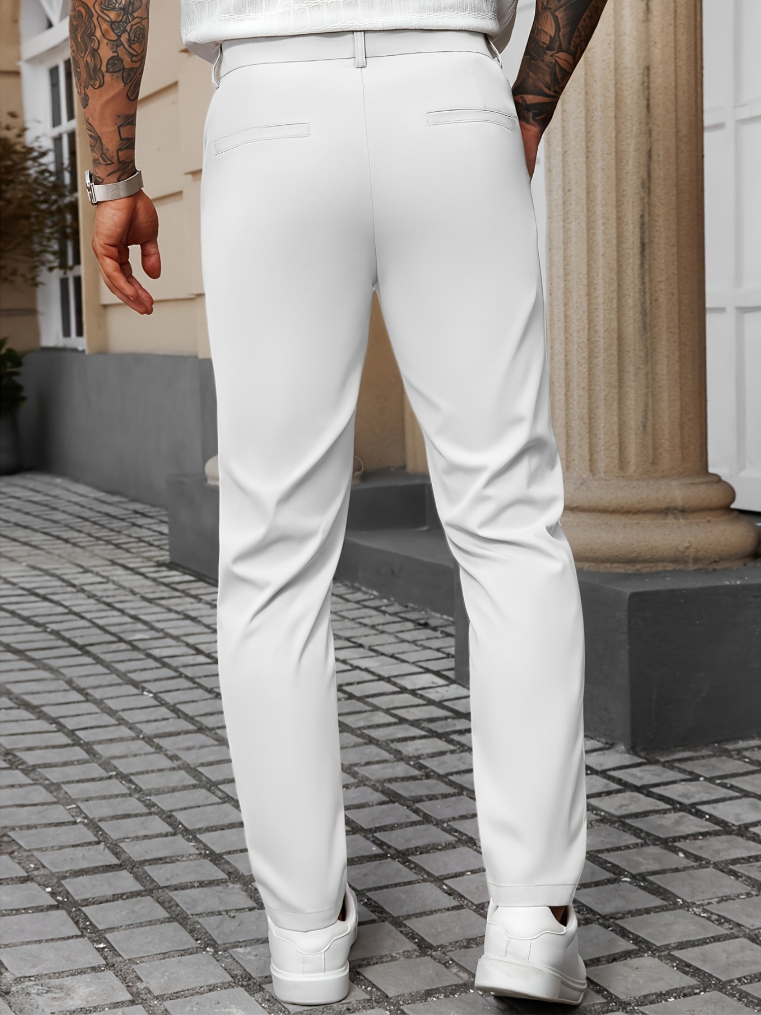 Tailored Stretch Cotton Trousers