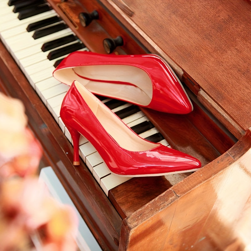 Polished Pointed-Toe Pumps with Sculpted Heel
