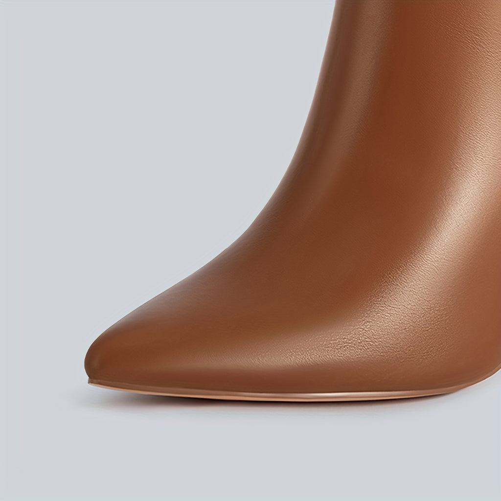 Sculpted Heeled Ankle Boots with Sleek Pointed Toe