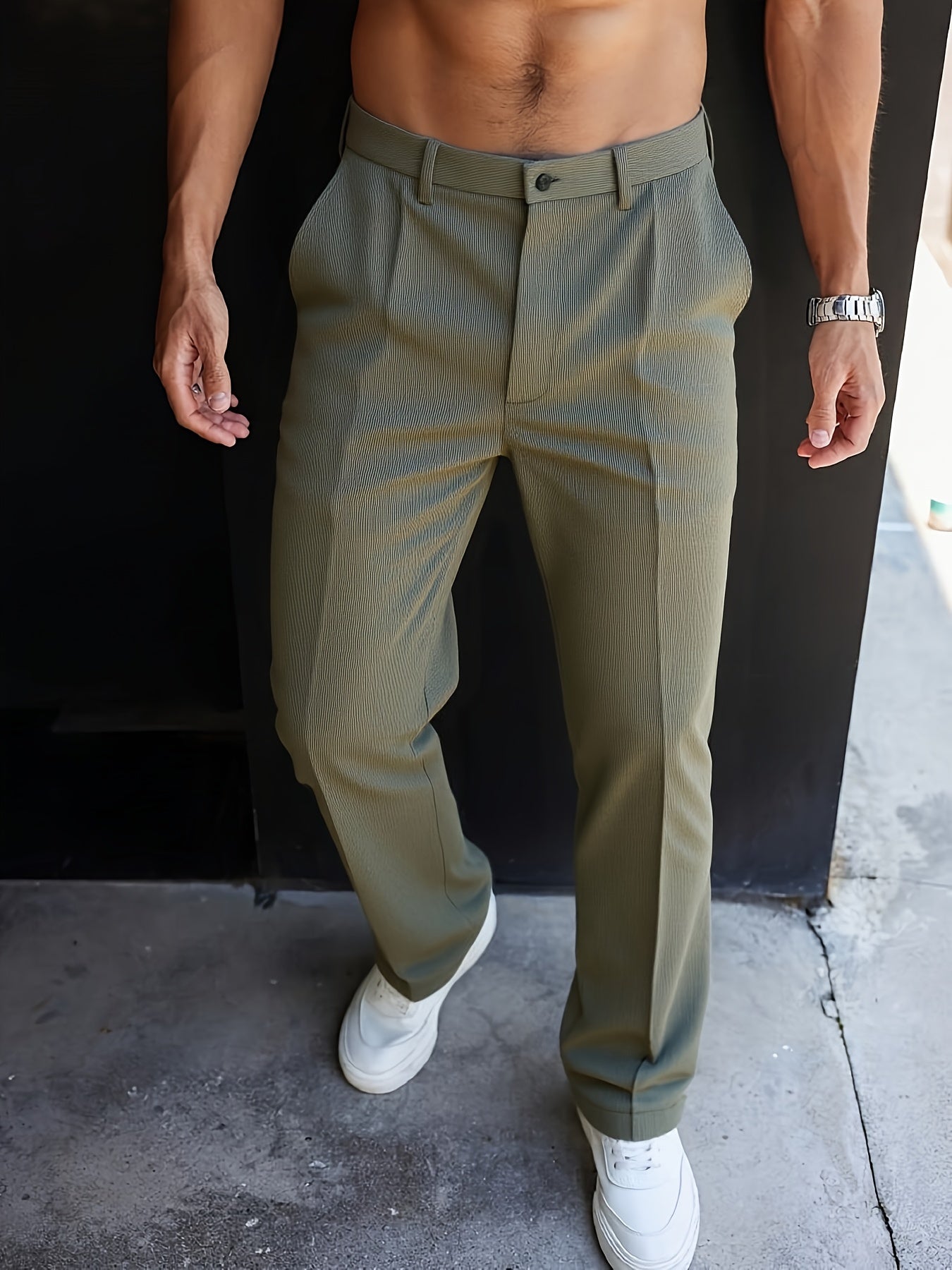 Tailored Cotton Twill Trousers
