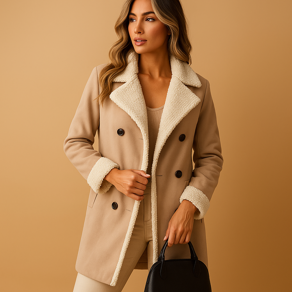 Shearling-Lined Long Leather Coat