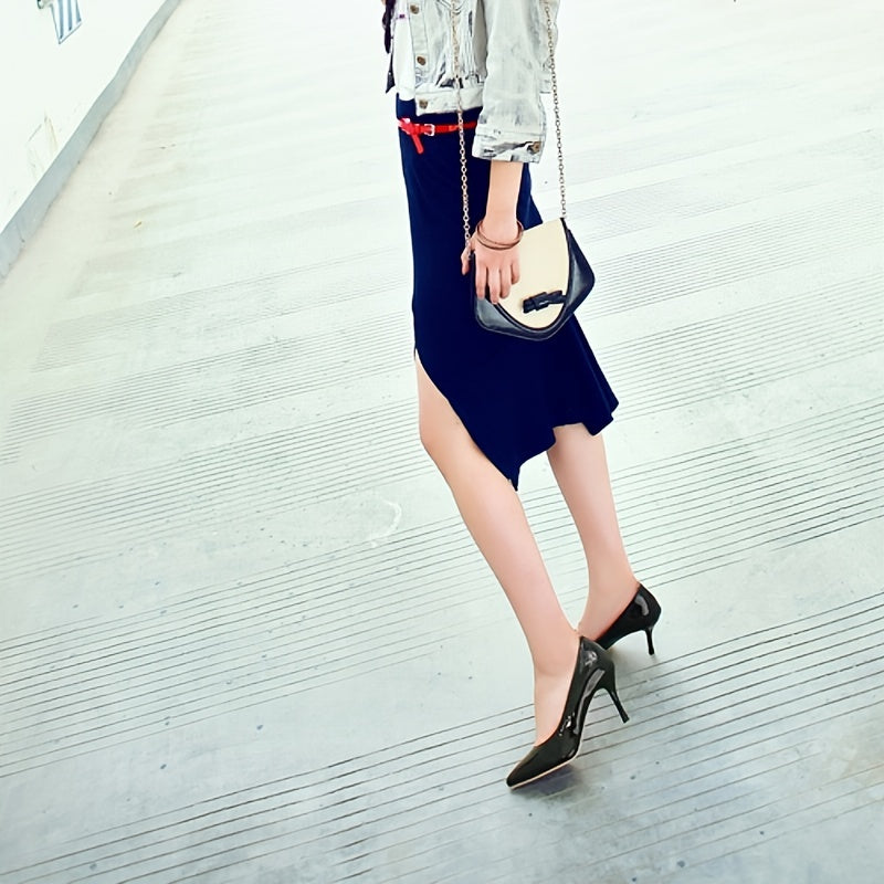Polished Pointed-Toe Pumps with Sculpted Heel