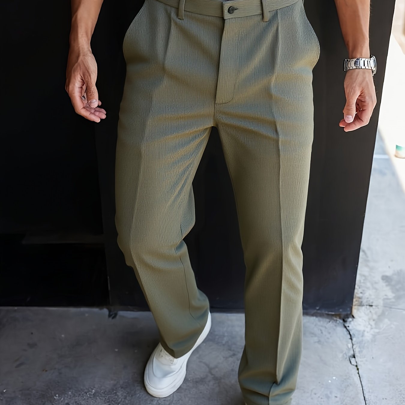 Tailored Cotton Twill Trousers