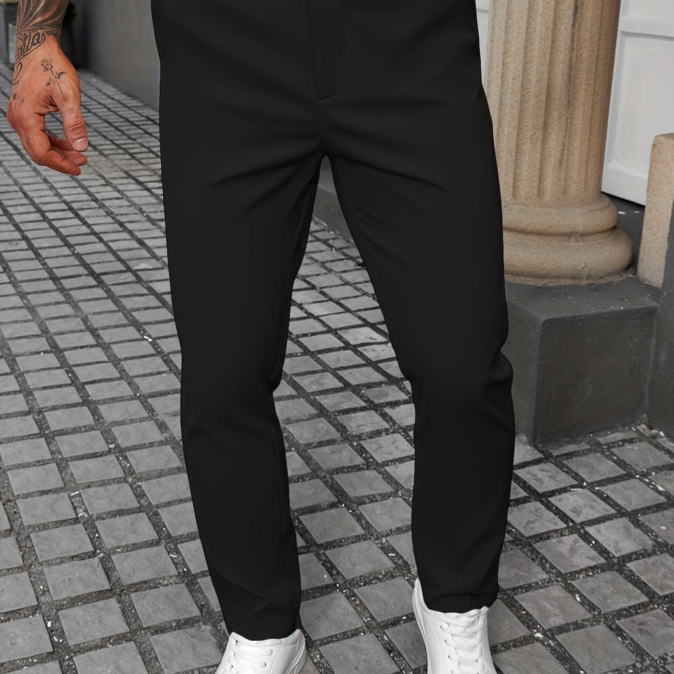 Tailored Stretch Cotton Trousers