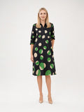 Zayé Women's Two-Tone Polka Dot Shirt Dress | Point Collar Three Quarter Sleeve Breast Pocket