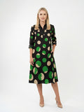 Zayé Women's Oversized Polka Dot Shirt Dress | Point Collar Three Quarter Sleeve A-Line